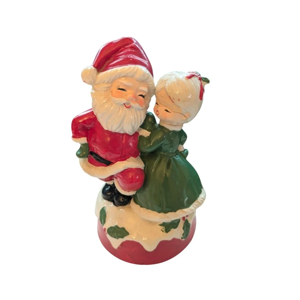 Vintage Mr Mrs Santa Music Box Jingle Bells Dance San Francisco Music Box‎ Co. –